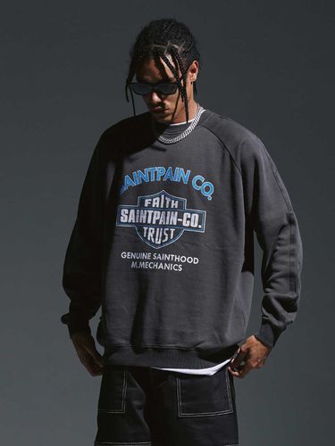 Garment Dying Crewneck Sweatshirt _ - SAINTPAIN - Modalova