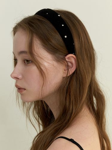 Cubic Metal Ball Mix Velvet Headband - KINDABABY - Modalova