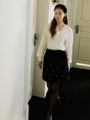 Pearl Tweed Skirt - Black - octette - Modalova