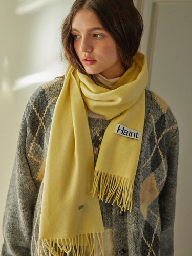 Winter Premium Wool Scarf_Yellow - HAINT - Modalova