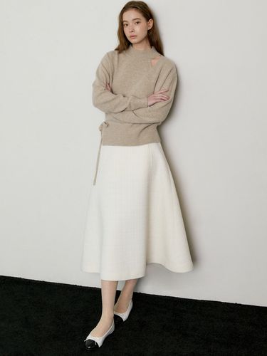 A-line Tweed Skirt - White - octette - Modalova