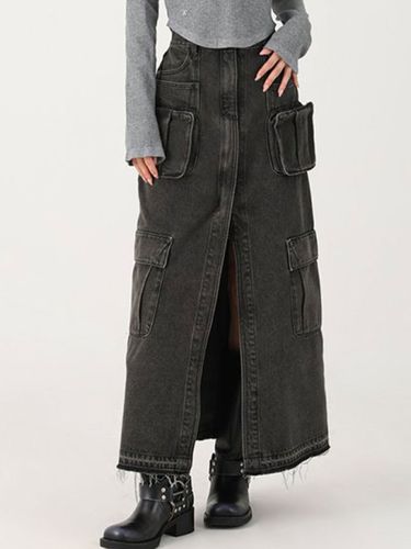 Evelyn Maxi Denim Skirt _ Black - AVANDRESS - Modalova