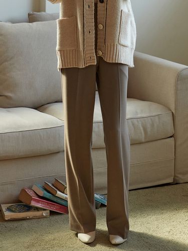 Semi Wide Slacks_Dark Beige - VOIEBIT for WOMEN - Modalova