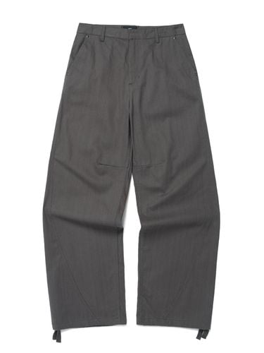 Curved Cotton Pants - Gray - EASTSERVICESHOP - Modalova