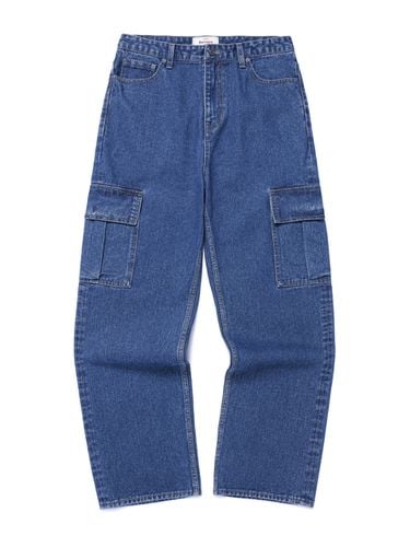 Slightly Wide Leg Cargo Jeans - EASTSERVICESHOP - Modalova