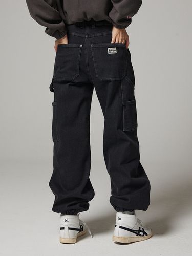 Wide-Fit Fleece-Back Carpenter Denim Jogger Pants - MAGOODGAN - Modalova