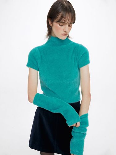 Warmer Fur Knit Top, Torquoise - RAIVE - Modalova