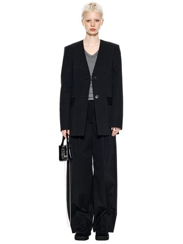 Cotton Blended Wide Turn Up Slacks_Black - Matin Kim - Modalova