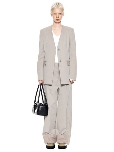 Cotton Blended Wide Turn Up Slacks_Beige - Matin Kim - Modalova