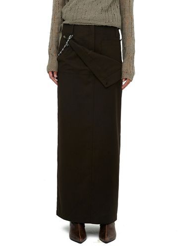 Wing Pocket Long Skirt_Brown - CERRIC - Modalova