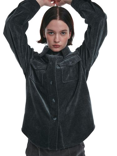 Velvet Twill Shirt - Charcoal - Qduroy - Modalova