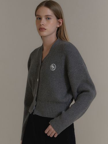 ANC Embroidered V-Neck Cardigan_Grey - ANOETIC - Modalova