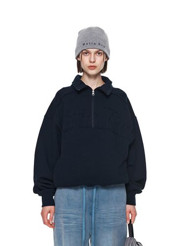 Big Logo Half-Zip Sweatshirt - Navy - Matin Kim - Modalova