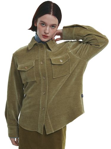 Velvet Twill Shirt - Olive - Qduroy - Modalova