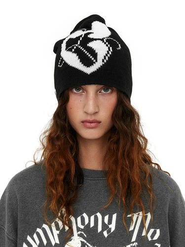 Logo Heart Knit Beanie_Black - CERRIC - Modalova