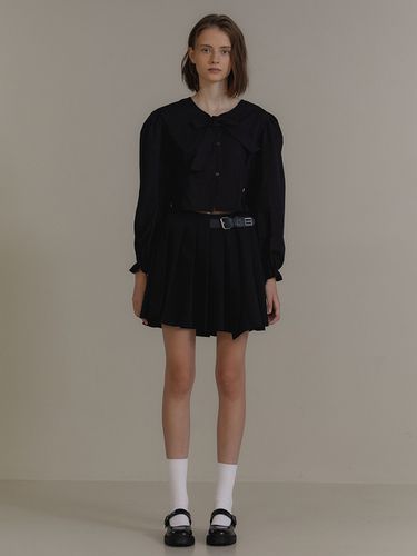 Buckle Pleats Wrap Skirt_Black - ANOETIC - Modalova