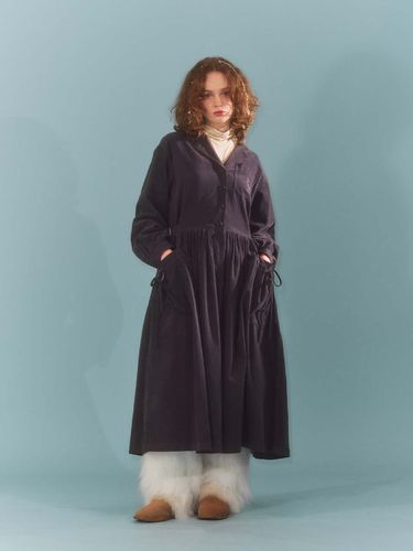 Navy Corduroy Dress - fletta - Modalova