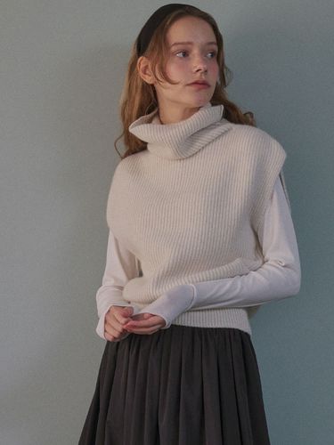 Wool Cashmere Turtleneck Knit Vest - SO IR - Modalova