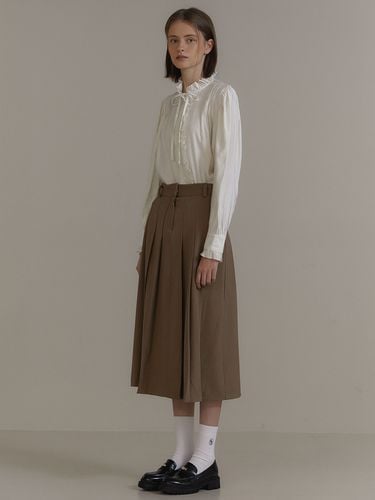 Classic Long Pleats Skirt_Brown - ANOETIC - Modalova