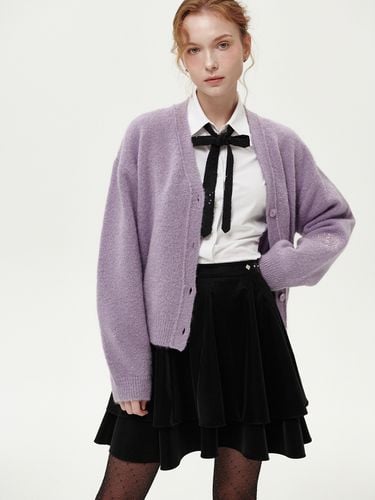 Mohair Wool Cardigan (Light Violet) - ouel - Modalova