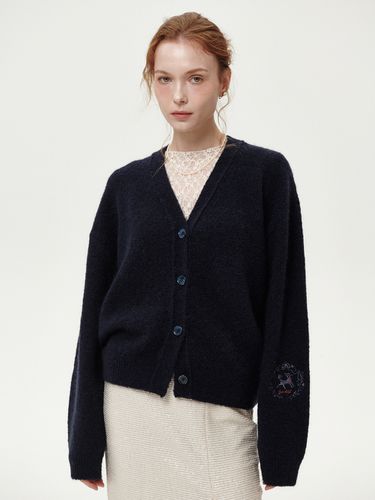 Mohair Wool Cardigan (Navy) - ouel - Modalova