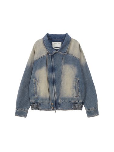 Brush Washed Denim Jacket - Blue - Matin Kim - Modalova