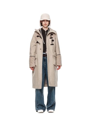 Fleece Hoody Duffle Coat - Beige - Matin Kim - Modalova