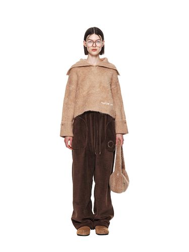 Fleece Loose Fit Pants - Brown - Matin Kim - Modalova