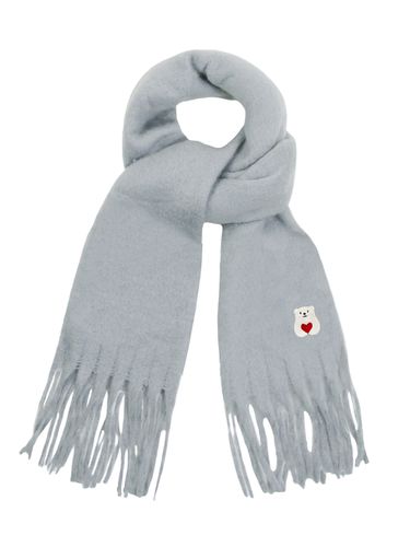 Polar Embroidery Bold Scarf - Gray - GRAVER - Modalova