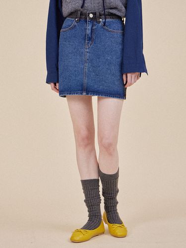 Mix Denim Mini Skirt - HAINT - Modalova