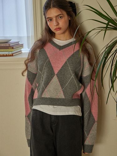 Classic Wool Argyle Knit - Pink - HAINT - Modalova