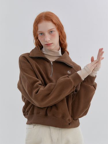 Half Zip Up Sweatshirt_Brown - ANOETIC - Modalova