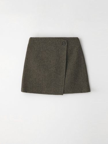 Wool Herringbone Skirt [ 2 Color ] - chat de lama - Modalova