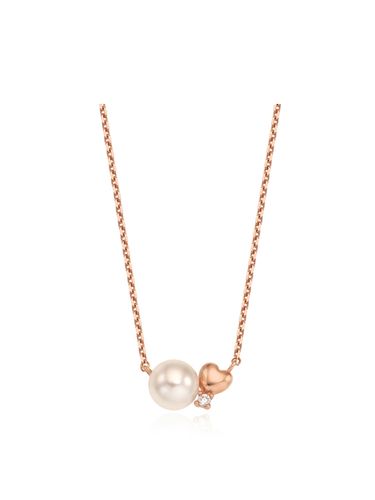 Silver Pearl Heart Necklace - STONEHENgE - Modalova