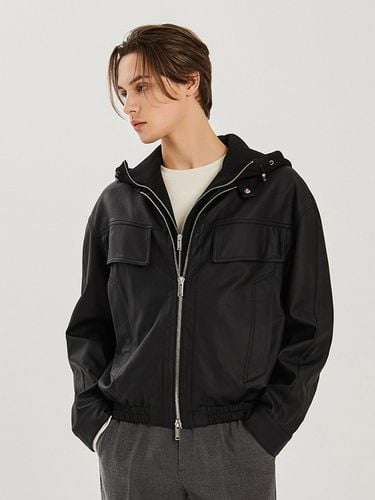 Detachable Hood Eco-Leather Jacket _ - ADHOC - Modalova