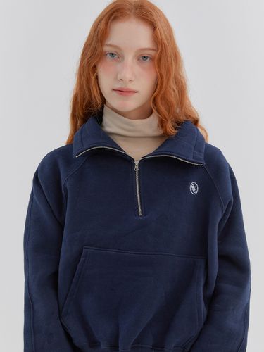 Half Zip Up Sweatshirt_Navy - ANOETIC - Modalova