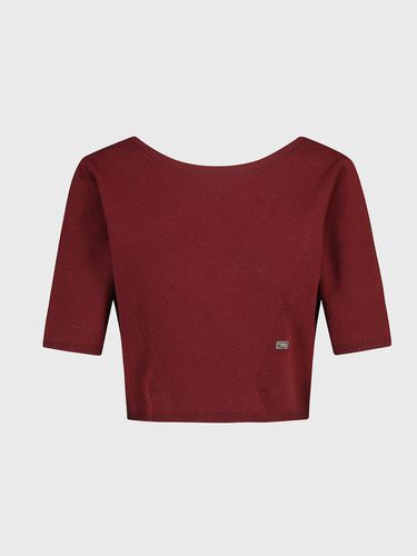 Cropped Scoop Back Pullover - Wine - L’H.A.S - Modalova