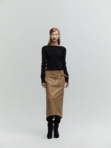 High-Rised Faux Leather Midi Skirt - L’H.A.S - Modalova