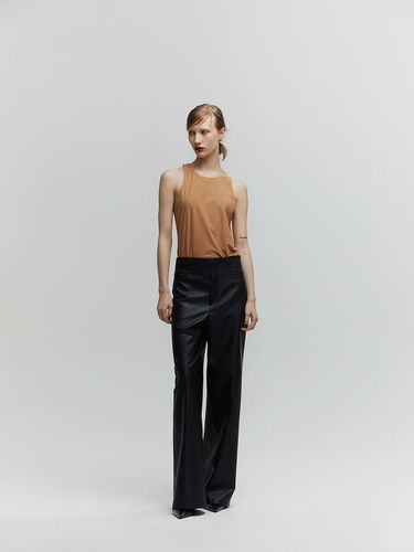 High-Rised Faux Leather Straight Pants - L’H.A.S - Modalova