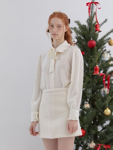 Tie Frill Collar Blouse - ANOETIC - Modalova