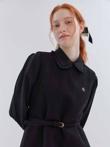 Tie Frill Collar Blouse_Black - ANOETIC - Modalova