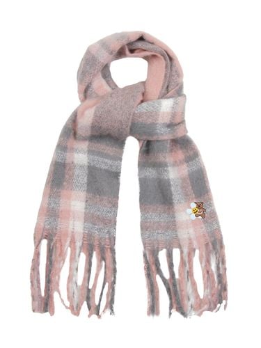 Flower Embroidery Bold Plaid Scarf - GRAVER - Modalova