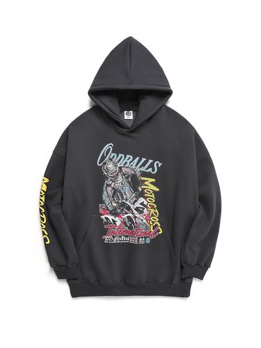 ODBC Motor Cross Fleece Lined Hoodie - Charcoal - ODDBALLS CLUB - Modalova