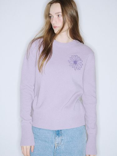 Cashmere Blended Basic Crewneck Sweater _ Purple - MARDI MERCREDI - Modalova