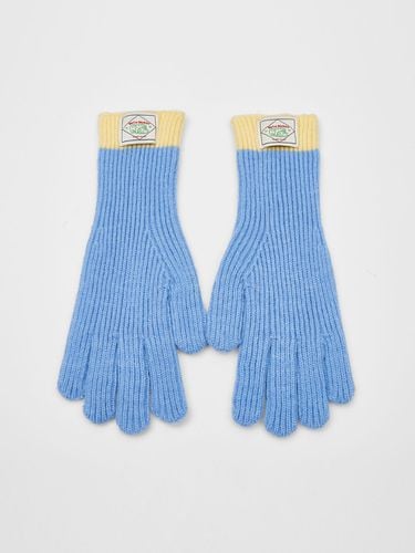 Two Tone Ribbed Long Gloves_Blue - HAINT - Modalova