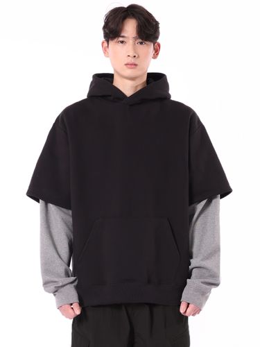 Layered Oversized Hoodie_Black - THAT`S IT - Modalova