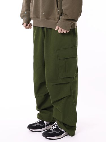 Cotton Wide Parachute Cargo Pants_Khaki - THAT`S IT - Modalova