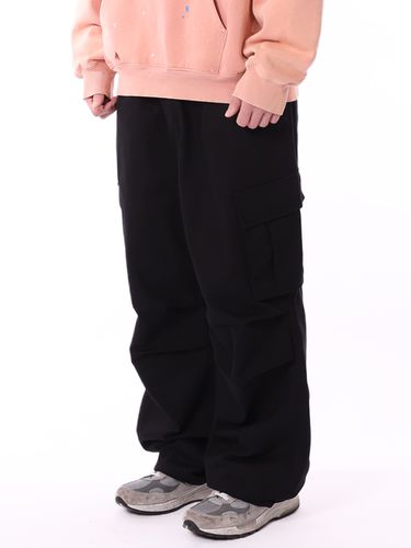 Cotton Wide Parachute Cargo Pants_Black - THAT`S IT - Modalova