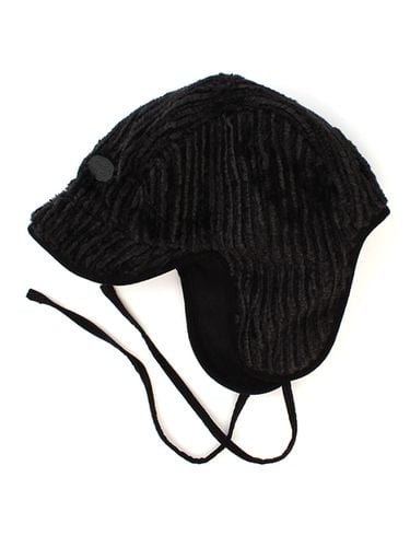 Fleece Striped Earflap Hat - Black - Universal chemistry - Modalova