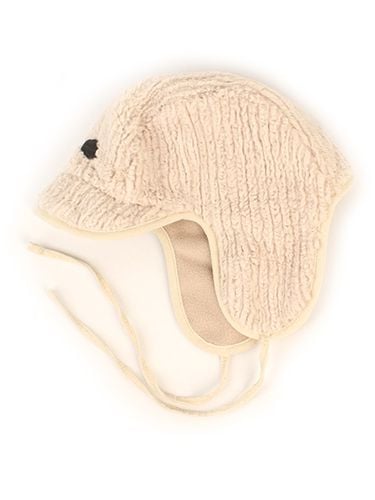 Fleece Striped Earflap Hat - Beige - Universal chemistry - Modalova